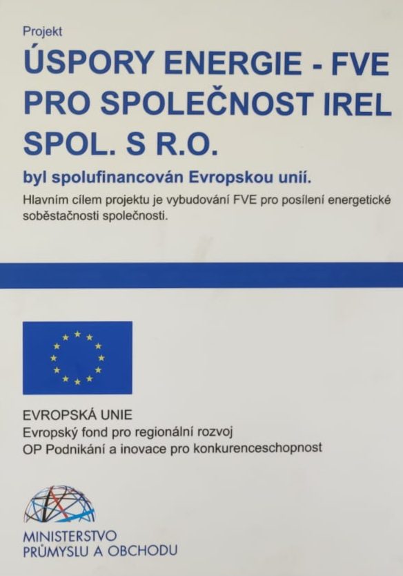 Fotovoltaická elektrárna na střechách výrobních objektů IREL
